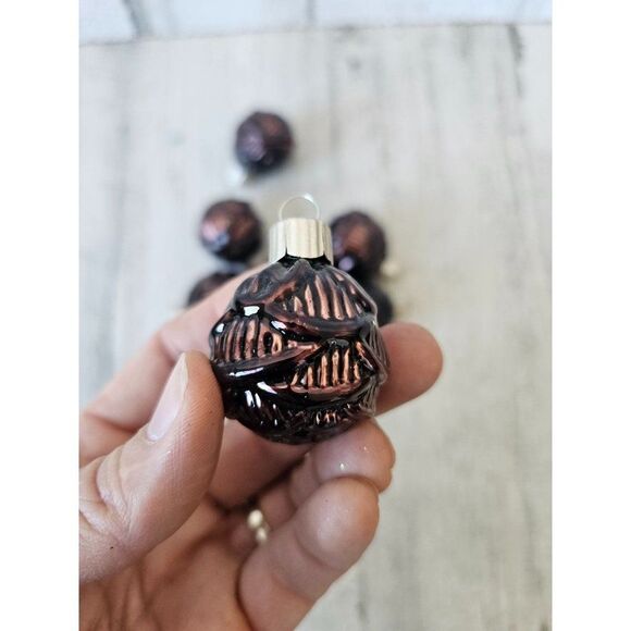 Brown mini brown ball ornament set Xmas tree lot - Picture 3 of 4